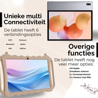 NilaFee® - Kids Tablet - Kindertablet - Volwassenen - Tablet voor kinderen - Zand - Kindertablet vanaf 3 jaar -Compleet pakket -