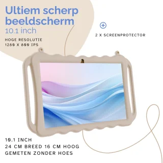 NilaFee® - Kids Tablet - Kindertablet - Volwassenen - Tablet voor kinderen - Zand - Kindertablet vanaf 3 jaar -Compleet pakket -