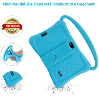 Gloovon - Kindertablet 7 Inch - 2+32GB Geheugen - Vanaf 3 Jaar - Ouderlijk Toezicht - Ook Voor Volwassenen - Incl. Blauw Beschermhoes