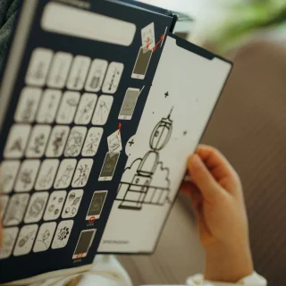 BEAU by Bo Kidywolf Kidydraw Mini Tekenboek met LCD-scherm Galaxy + Refill Galaxy & Dinosaurussen