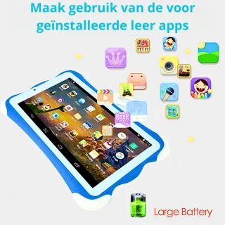 GrabAndGo Kindertablet - 256 GB Opslag - 12 GB RAM - Vanaf 3 Jaar - Ouderlijk Toezicht - Blauw