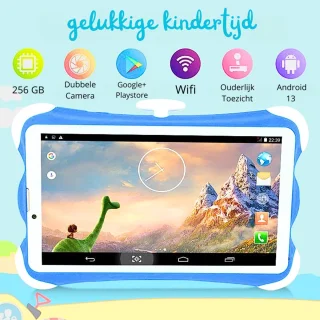 GrabAndGo Kindertablet - 256 GB Opslag - 12 GB RAM - Vanaf 3 Jaar - Ouderlijk Toezicht - Blauw