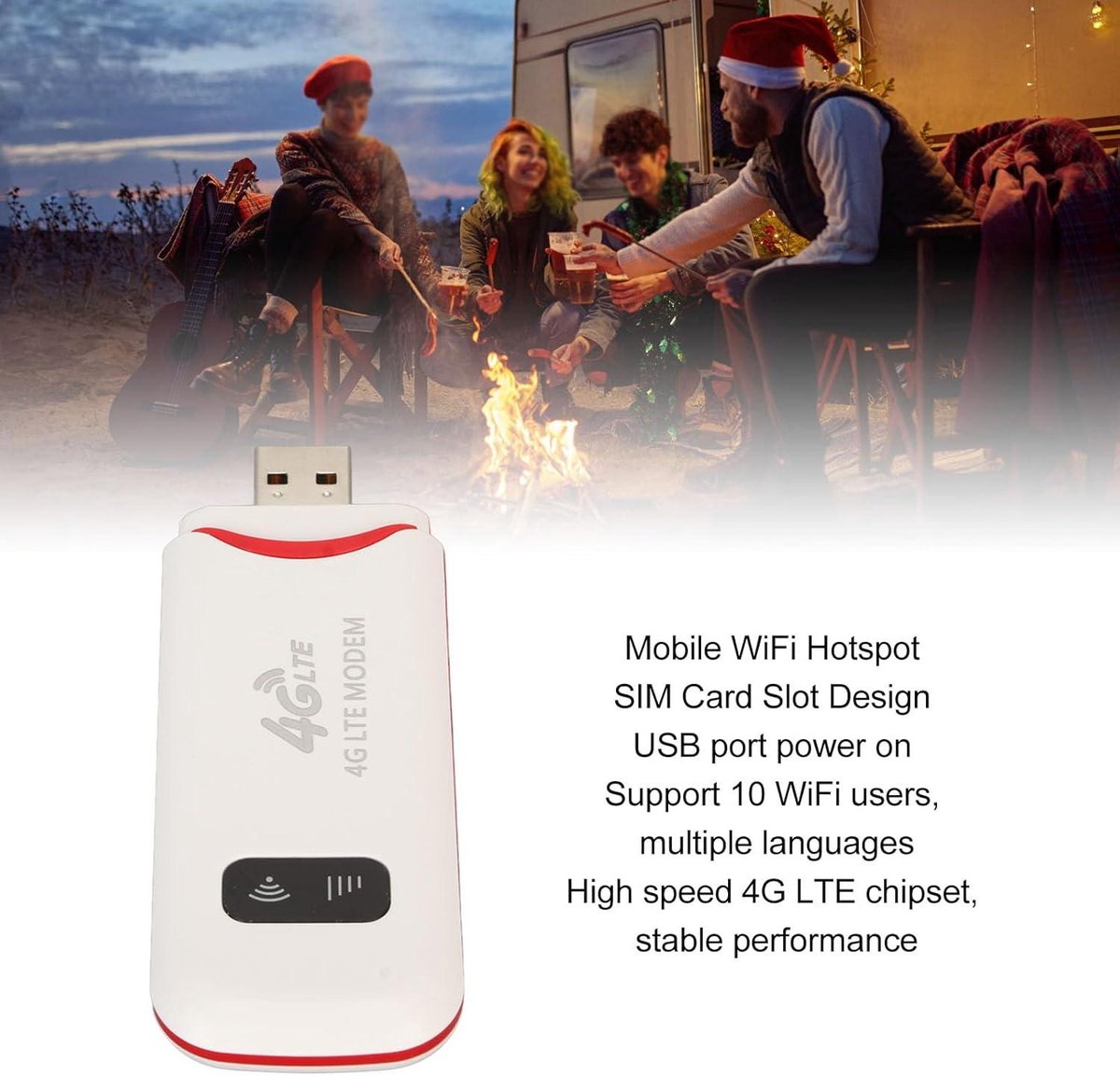 4G LTE WiFi Modemdongle met Simkaartsleuf - Mobiele Router 300 Mbps