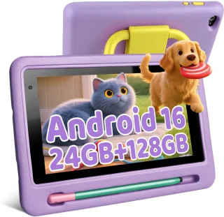 De Android 16 Kindertablet 7 inch Paars in één oogopslag