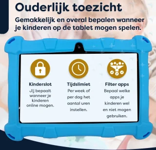 AngelTech Kinderpakket Slim - Kindertablet en Kinderkoptelefoon Blauw