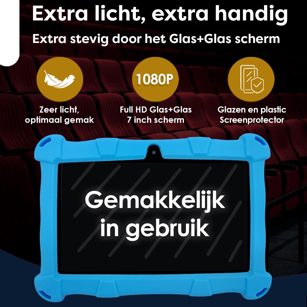 AngelTech Kinderpakket Slim - Kindertablet en Kinderkoptelefoon Blauw