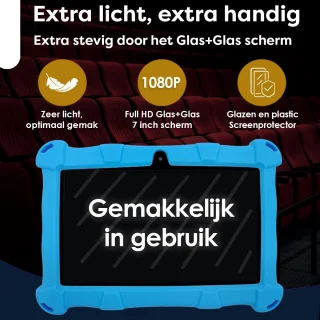 AngelTech Kinderpakket Slim - Kindertablet en Kinderkoptelefoon Blauw