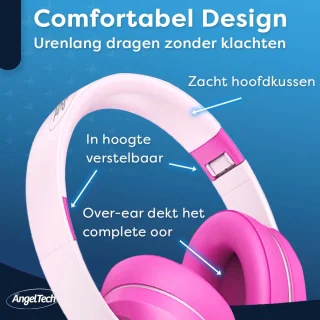 AngelTech Kinderpakket Slim - Kindertablet en Kinderkoptelefoon Roze