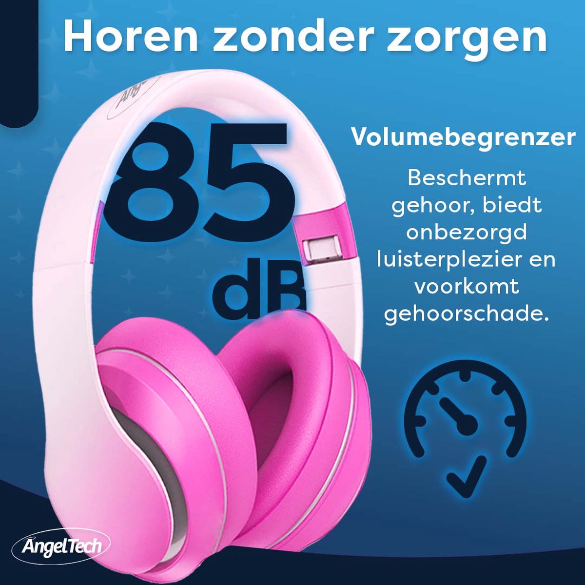 AngelTech Kinderpakket Slim - Kindertablet en Kinderkoptelefoon Roze