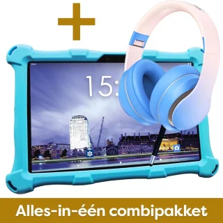 AngelTech Kinderpakket XL - Kindertablet XL en Kinderkoptelefoon - Blauw