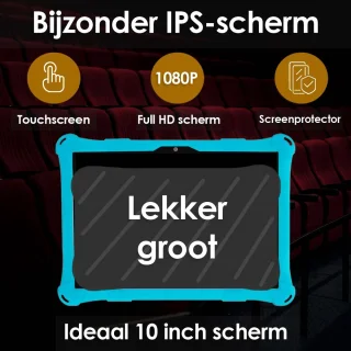 AngelTech Kinderpakket XL - Kindertablet XL en Kinderkoptelefoon - Blauw