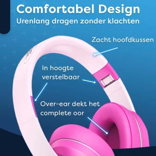 AngelTech Kinderpakket XL - Kindertablet XL + Kinderkoptelefoon Roze