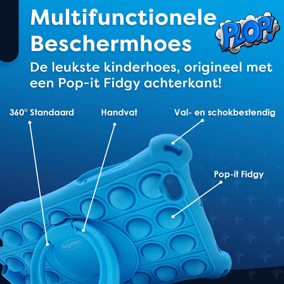 AngelTech Kindertablet PRO MAX 8 Inch Blauw