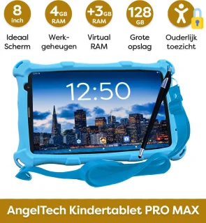 AngelTech Kindertablet PRO MAX 8 Inch Blauw