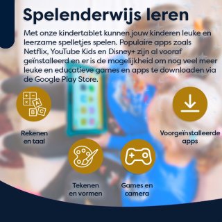 AngelTech Kindertablet PRO MAX 8 Inch Blauw