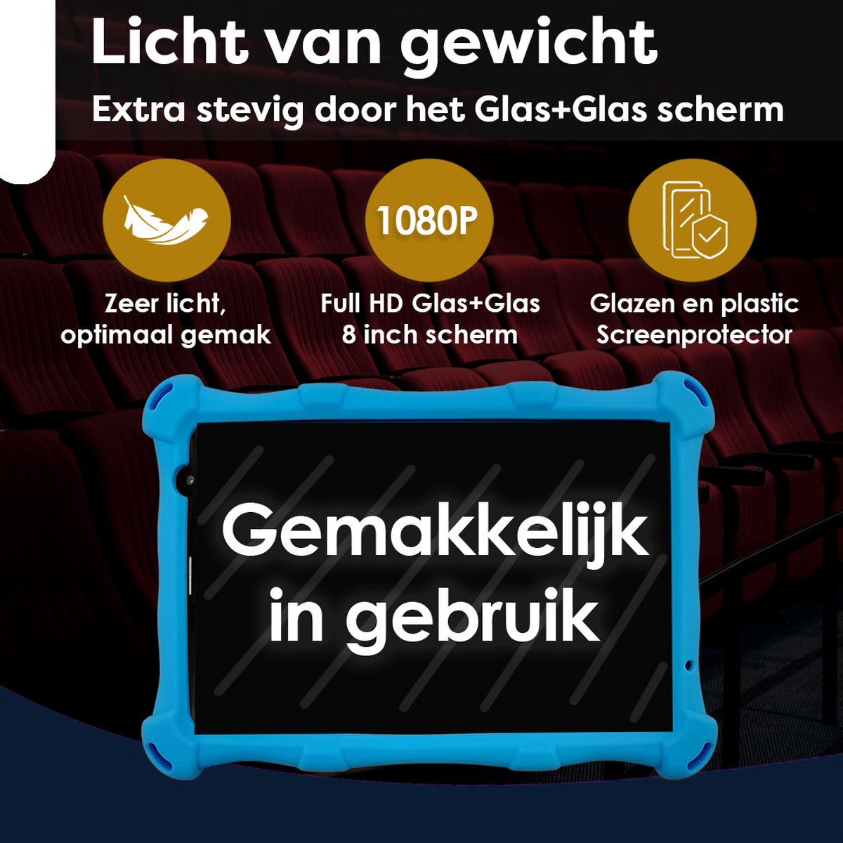 AngelTech Kindertablet PRO MAX 8 Inch Blauw