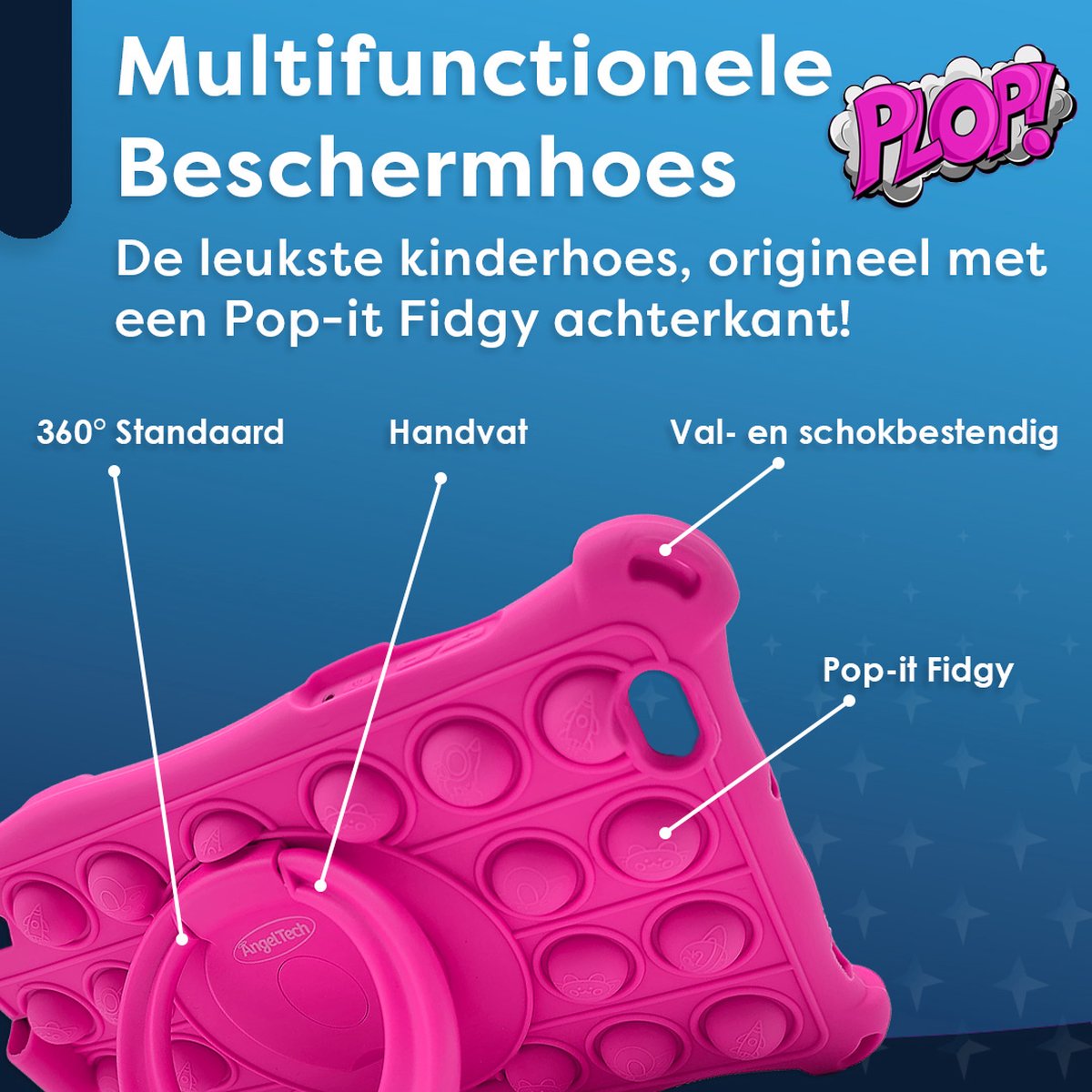 AngelTech Kindertablet PRO MAX 8 Inch Roze