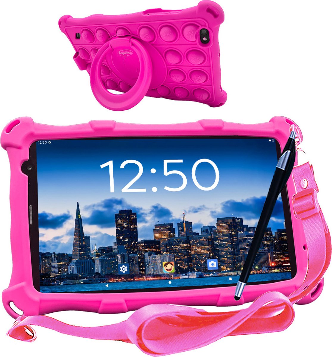 De AngelTech Kindertablet PRO MAX 8 Inch Roze in één oogopslag