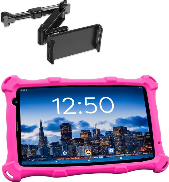 AngelTech Kindertablet PRO MAX Roze met Tablethouder