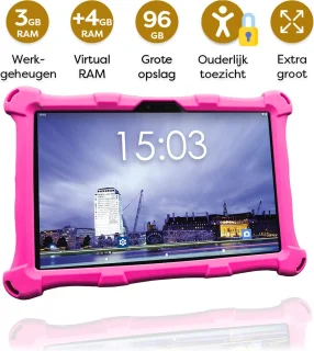 AngelTech Kindertablet XL 10 Inch 3+4GB RAM 32+64GB Roze