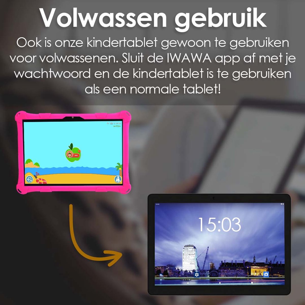AngelTech Kindertablet XL 10 Inch 3+4GB RAM 32+64GB Roze