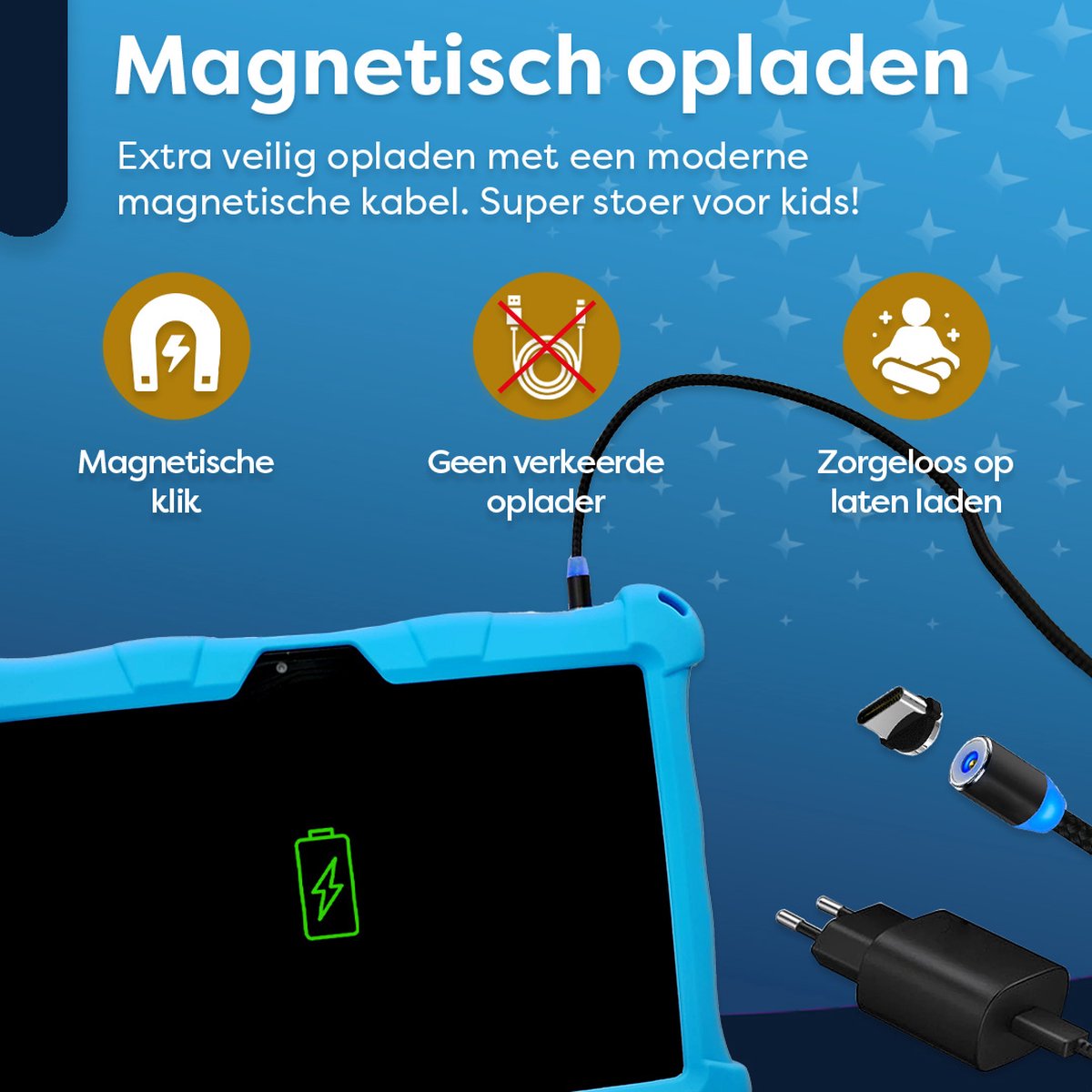AngelTech Kindertablet XL 10 Inch 4GB RAM 64GB Blauw