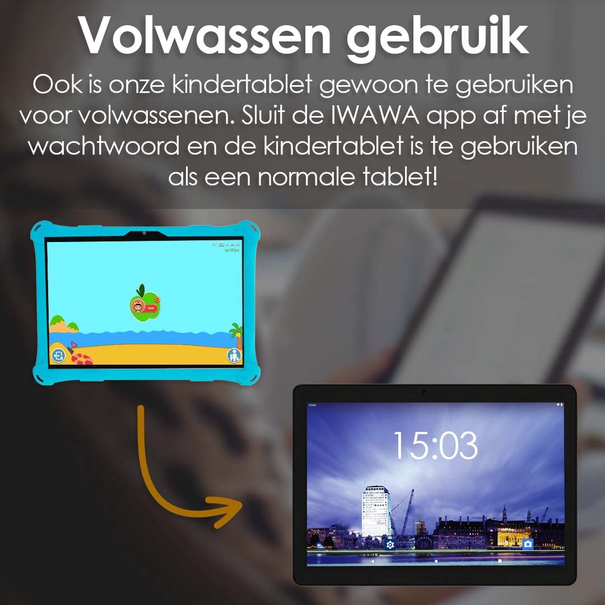 AngelTech Kindertablet XL 10 Inch 4GB RAM 64GB Blauw