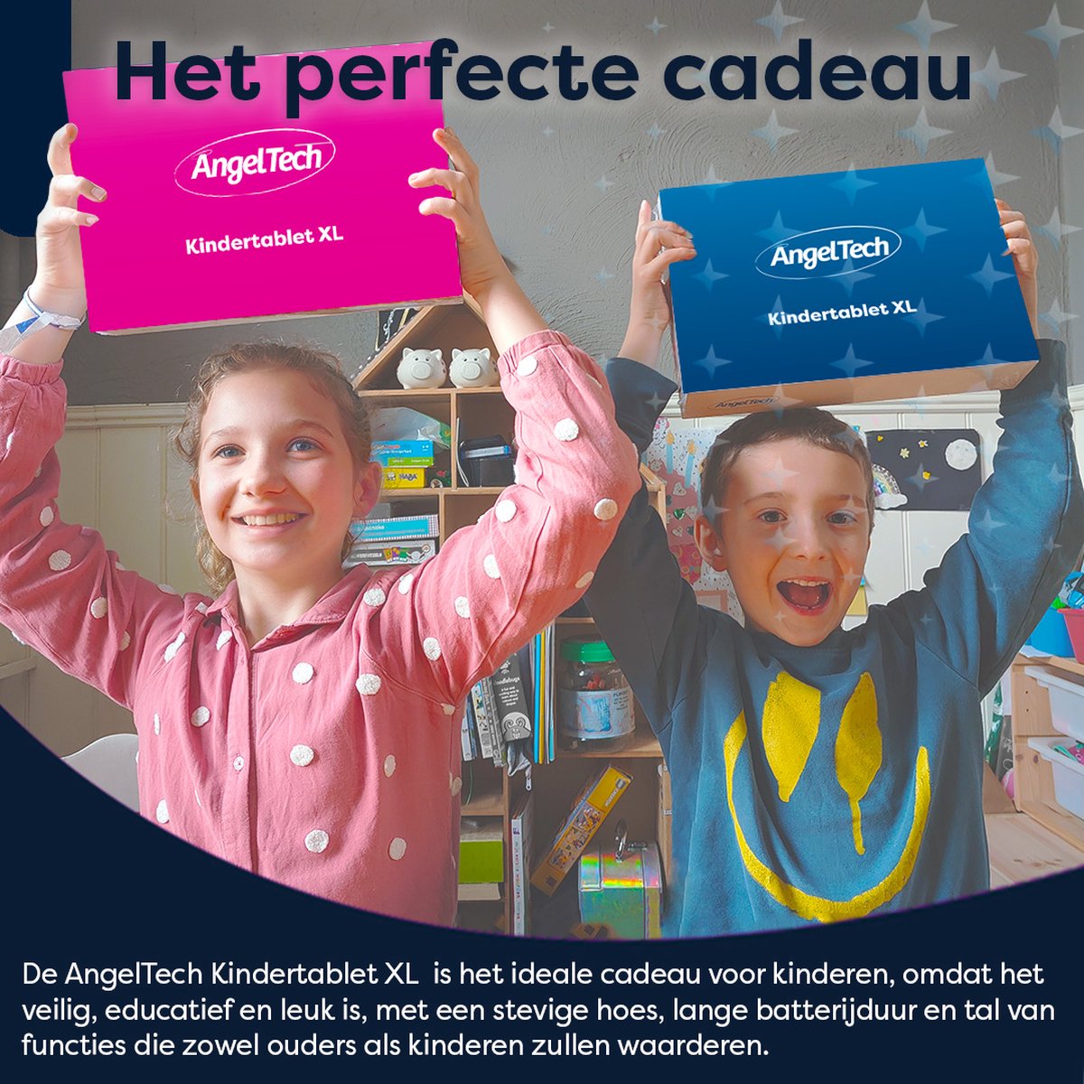 AngelTech Kindertablet XL 10 Inch 4GB RAM 64GB Blauw