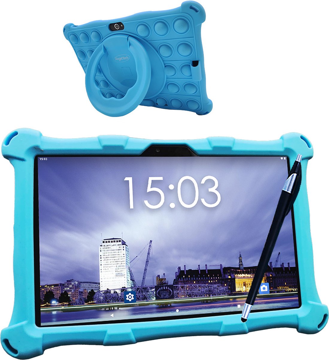 AngelTech Kindertablet XL 10 Inch 4GB RAM 64GB Blauw