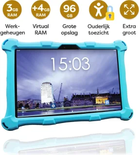 AngelTech Kindertablet XL 10 Inch 4GB RAM 64GB Blauw