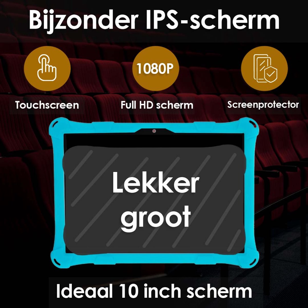 AngelTech Kindertablet XL 10 Inch 4GB RAM 64GB Blauw