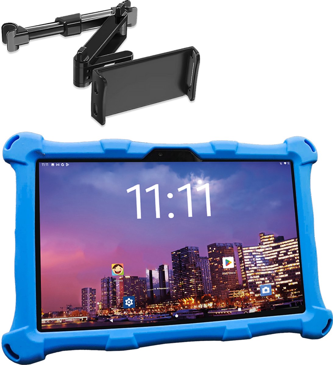 AngelTech Kindertablet XL PRO II Blauw + Tablethouder
