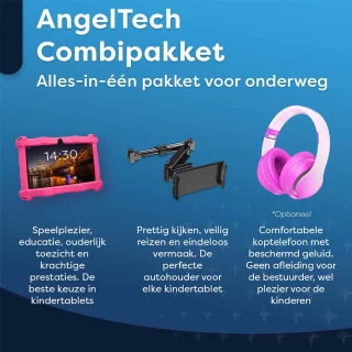 AngelTech Luxe OnderwegPakket SLIM Kindertablet Roze
