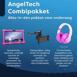 AngelTech Luxe OnderwegPakket XL Kindertablet XL Roze