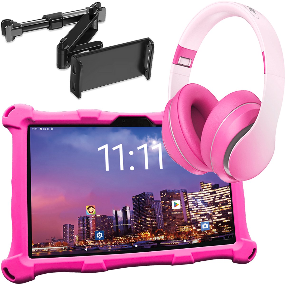 AngelTech Luxe OnderwegPakket XL PRO II Roze - Kindertablet + Accessoires