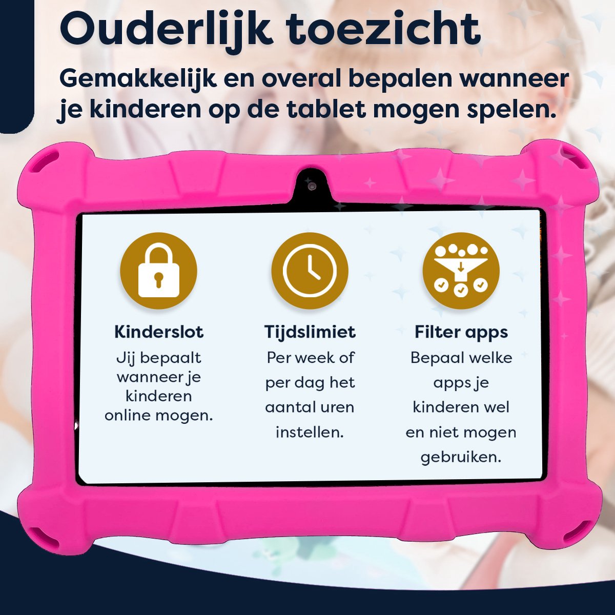 AngelTech OnderwegPakket SLIM Kindertablet Roze