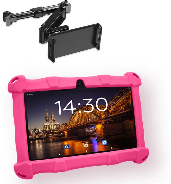 AngelTech OnderwegPakket SLIM Kindertablet Roze