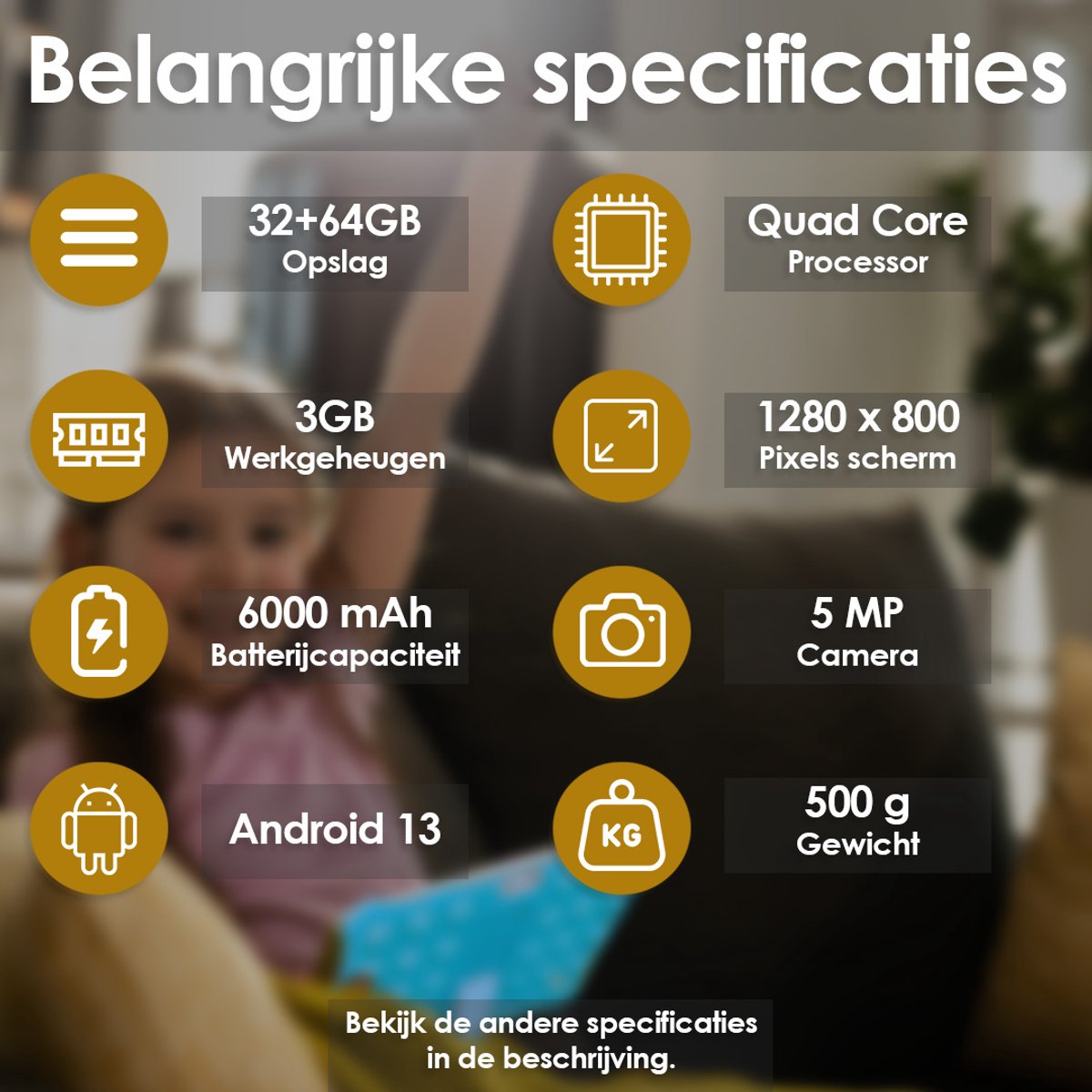 AngelTech OnderwegPakket XL Kindertablet Roze inclusief Tablethouder