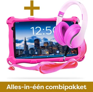 AngelTech PRO MAX Kinderpakket - Roze Kindertablet + Koptelefoon