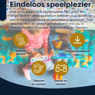 AngelTech PRO MAX Kinderpakket - Roze Kindertablet + Koptelefoon
