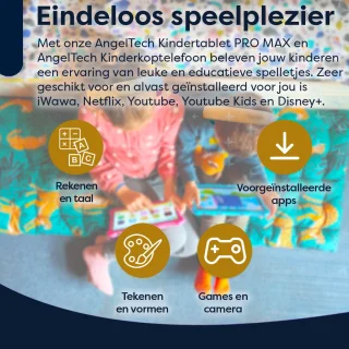AngelTech PRO MAX Kinderpakket - Roze Kindertablet + Koptelefoon