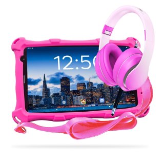 AngelTech PRO MAX Kinderpakket - Roze Kindertablet + Koptelefoon