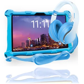 AngelTech XL PRO II Kinderpakket - Tablet en Koptelefoon - Blauw