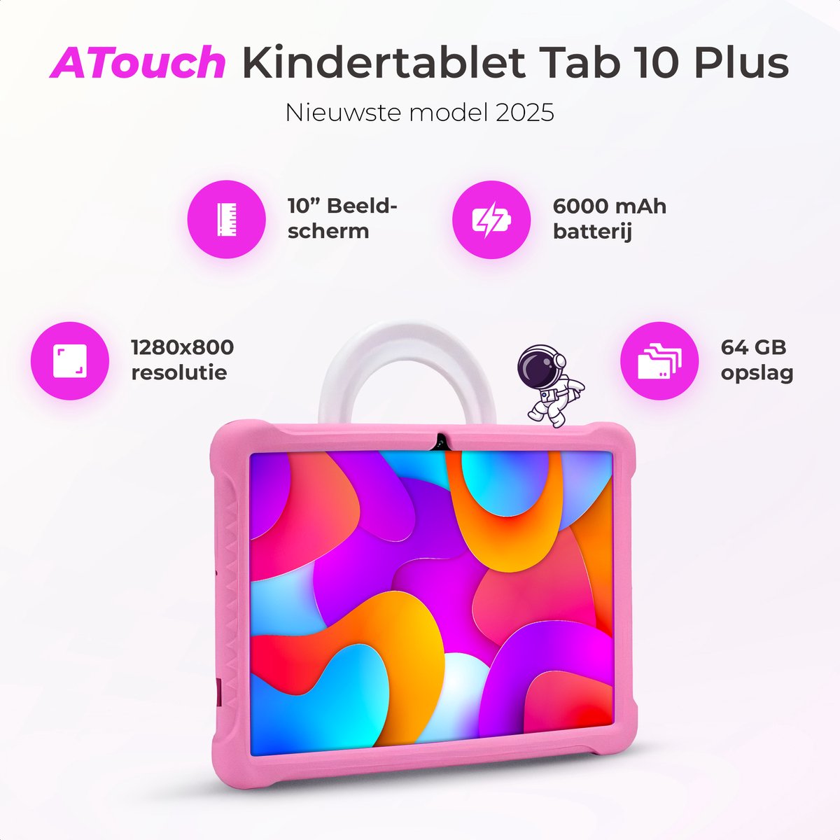 ATouch Tab 10 Plus Kindertablet 10 inch Roze
