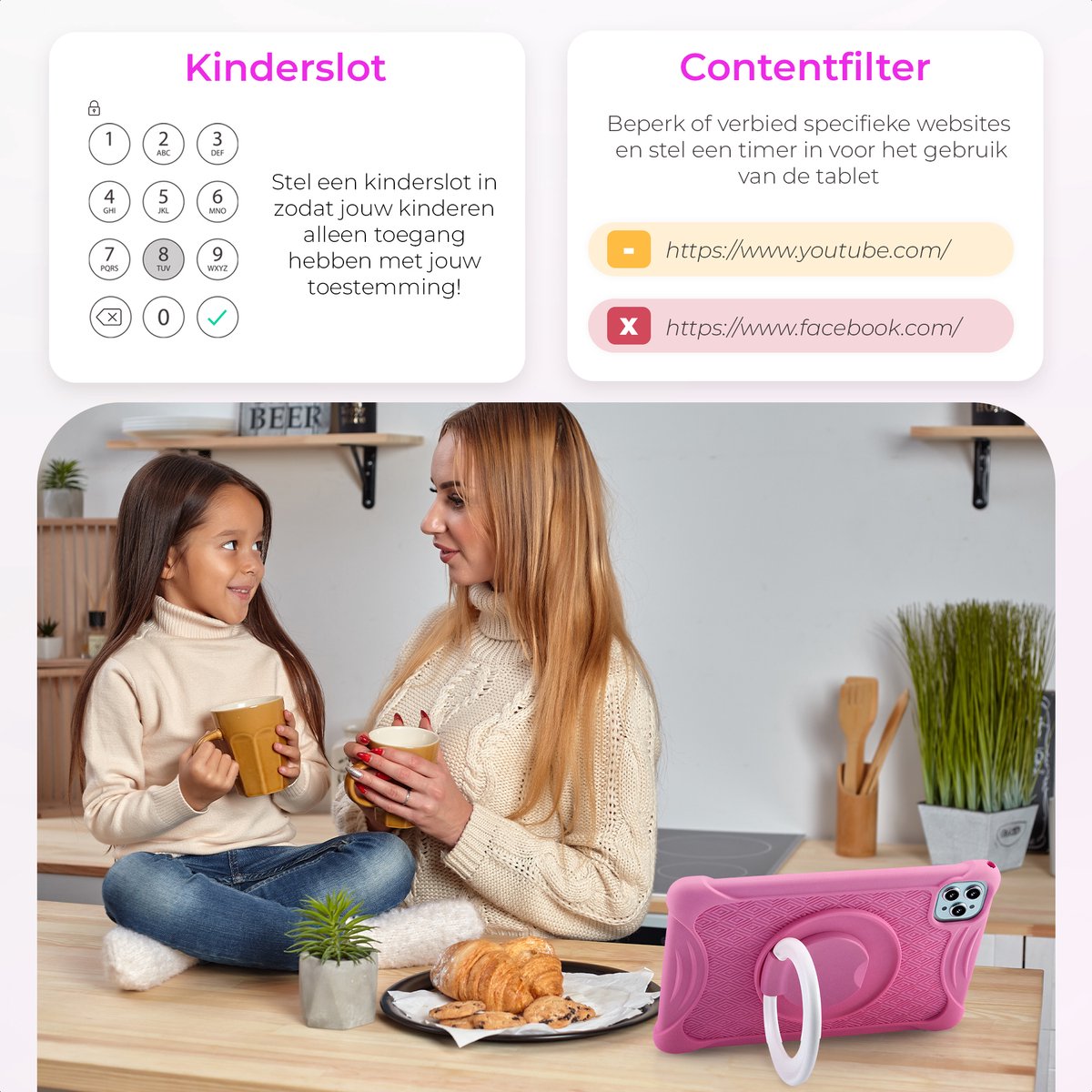 ATouch Tab 10 Plus Kindertablet 10 inch Roze