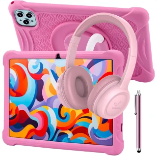 ATouch Tab 10 Plus Kindertablet 64GB Roze + Kinderkoptelefoon