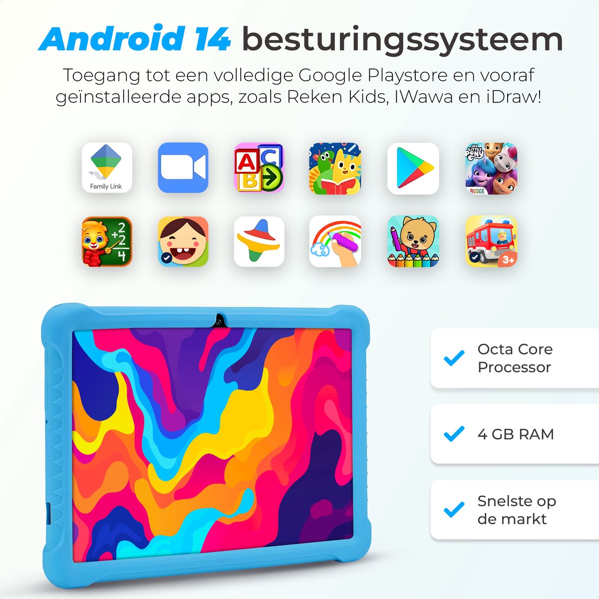 ATouch Tab 10 Plus Kindertablet Blauw 10 Inch Android 14