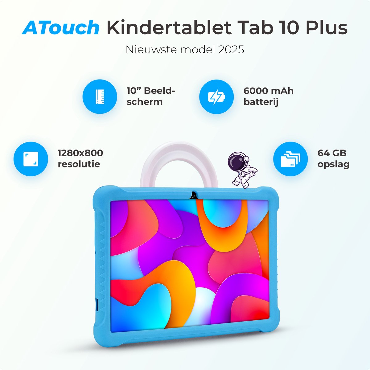 ATouch Tab 10 Plus Kindertablet Blauw 10 Inch Android 14