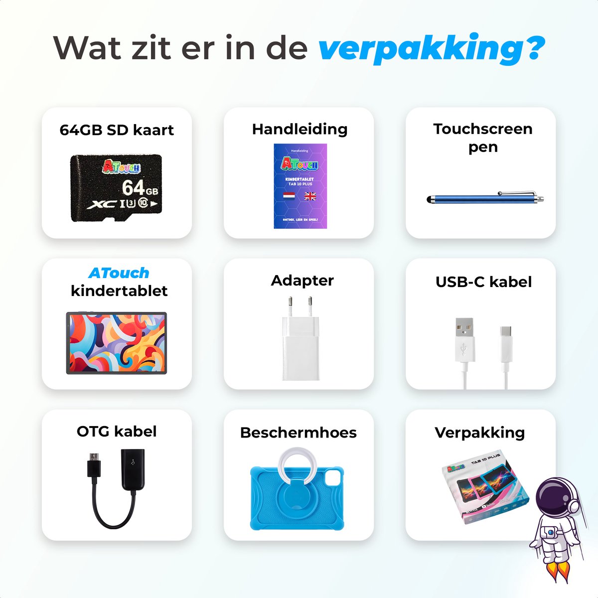 ATouch Tab 10 Plus Kindertablet Blauw 10 Inch Android 14