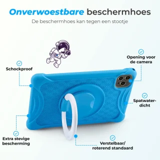 ATouch Tab 10 Plus Kindertablet + Kinderkoptelefoon Blauw 64GB